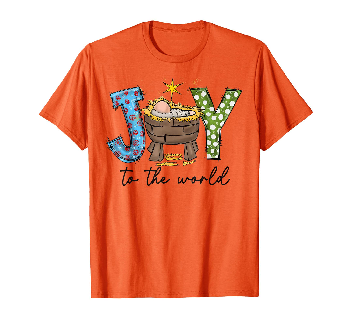 Joy To The World Baby Jesus Christmas Nativity Scene T-Shirt
