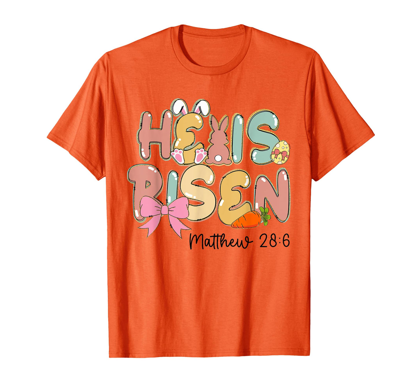 He Is Risen Christian Easter Bunny Jesus Resurrection Girls T-Shirt