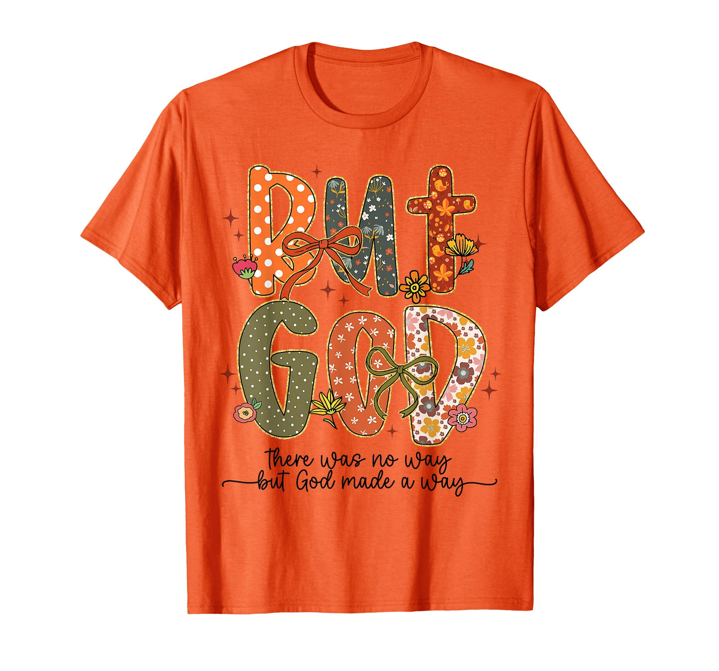 But God Thanksgiving Autumn Christian Thankful Coquette Bow T-Shirt