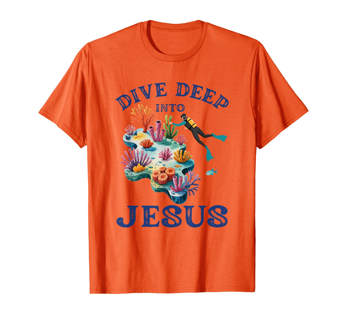 Dive Deep Into Jesus Vbs Christian Scuba Diving Underwater T-Shirt