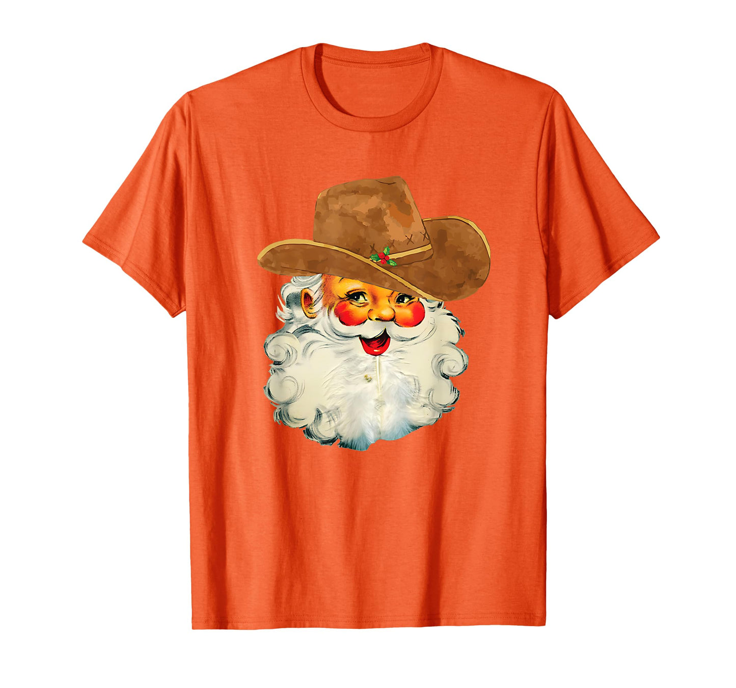 Santa Cowboy Western Christmas Xmas Holiday Pajamas T-Shirt