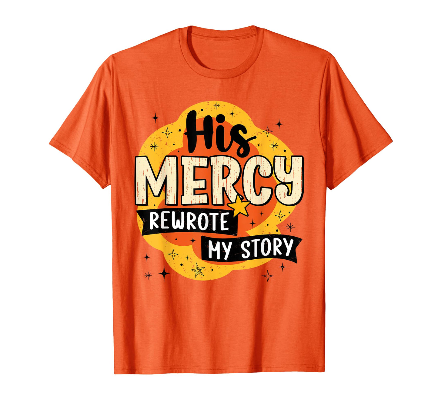 His Mercy Rewrote My Story Christian Faith Boho Christian T-Shirt
