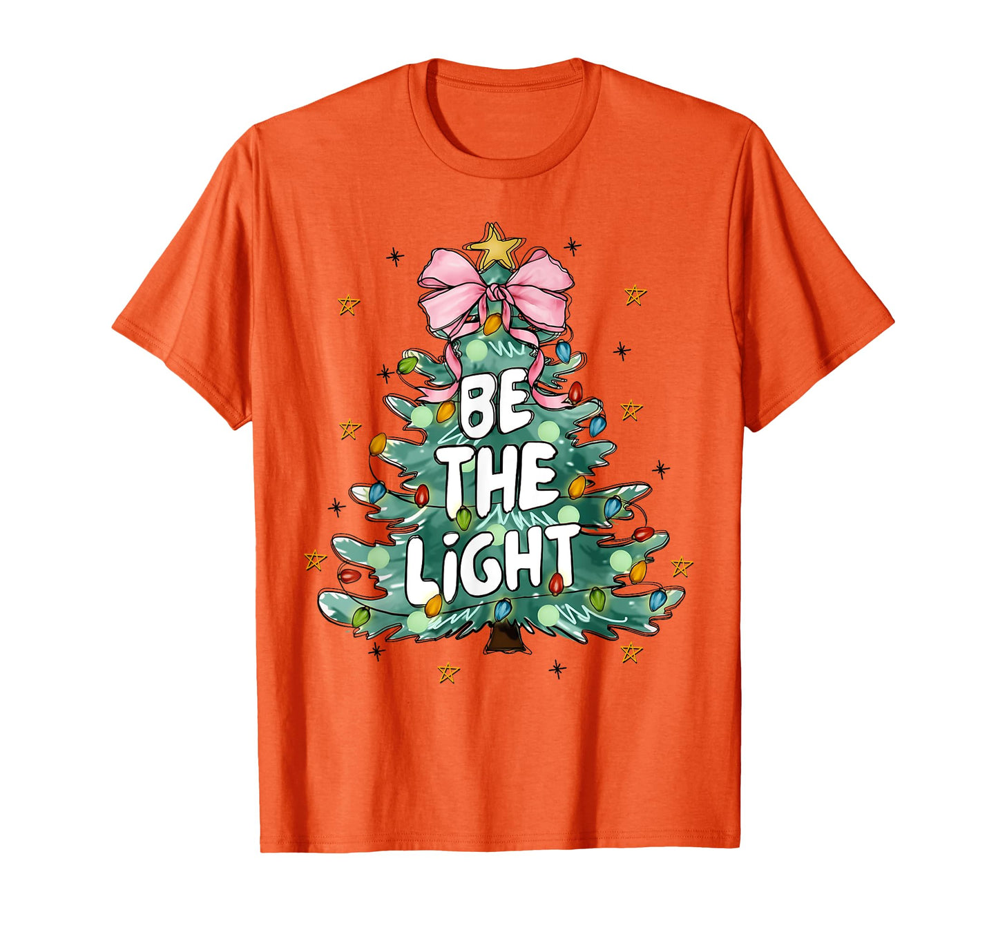 Christian Be The Light Christmas Tree Bible Verse Christians T-Shirt