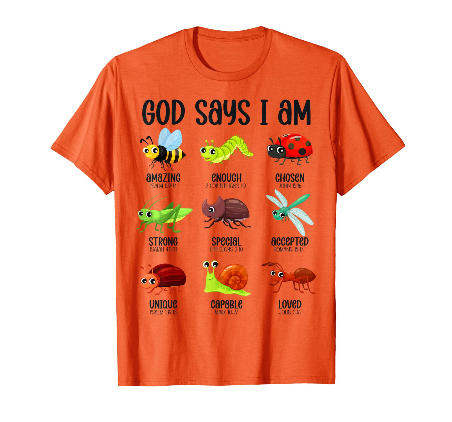 God Says I Am Christian Boys Kids Bug Hunter Hunting Bugs T-Shirt