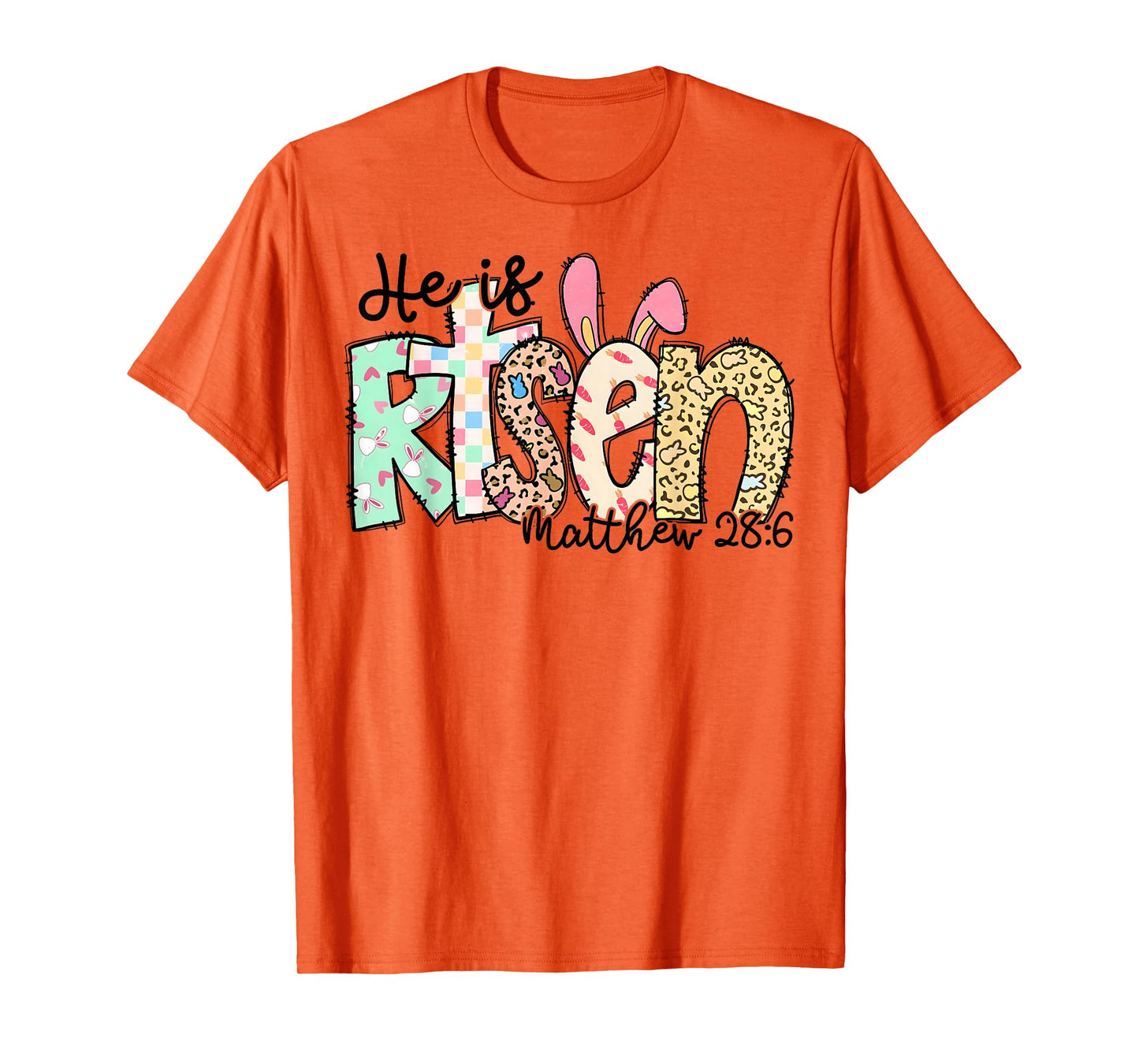 He Is Risen Jesus Christian Happy Easter Day Women Girl Kids T-Shirt