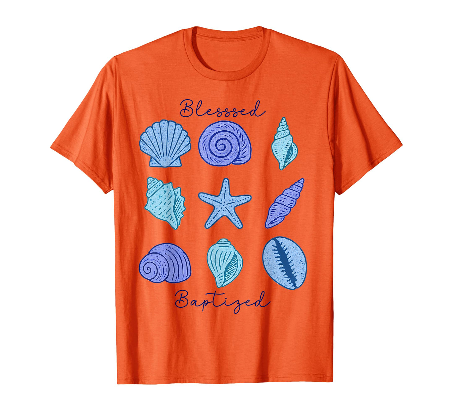 Blessed And Baptized Beautiful Sea-shells Christian T-Shirt