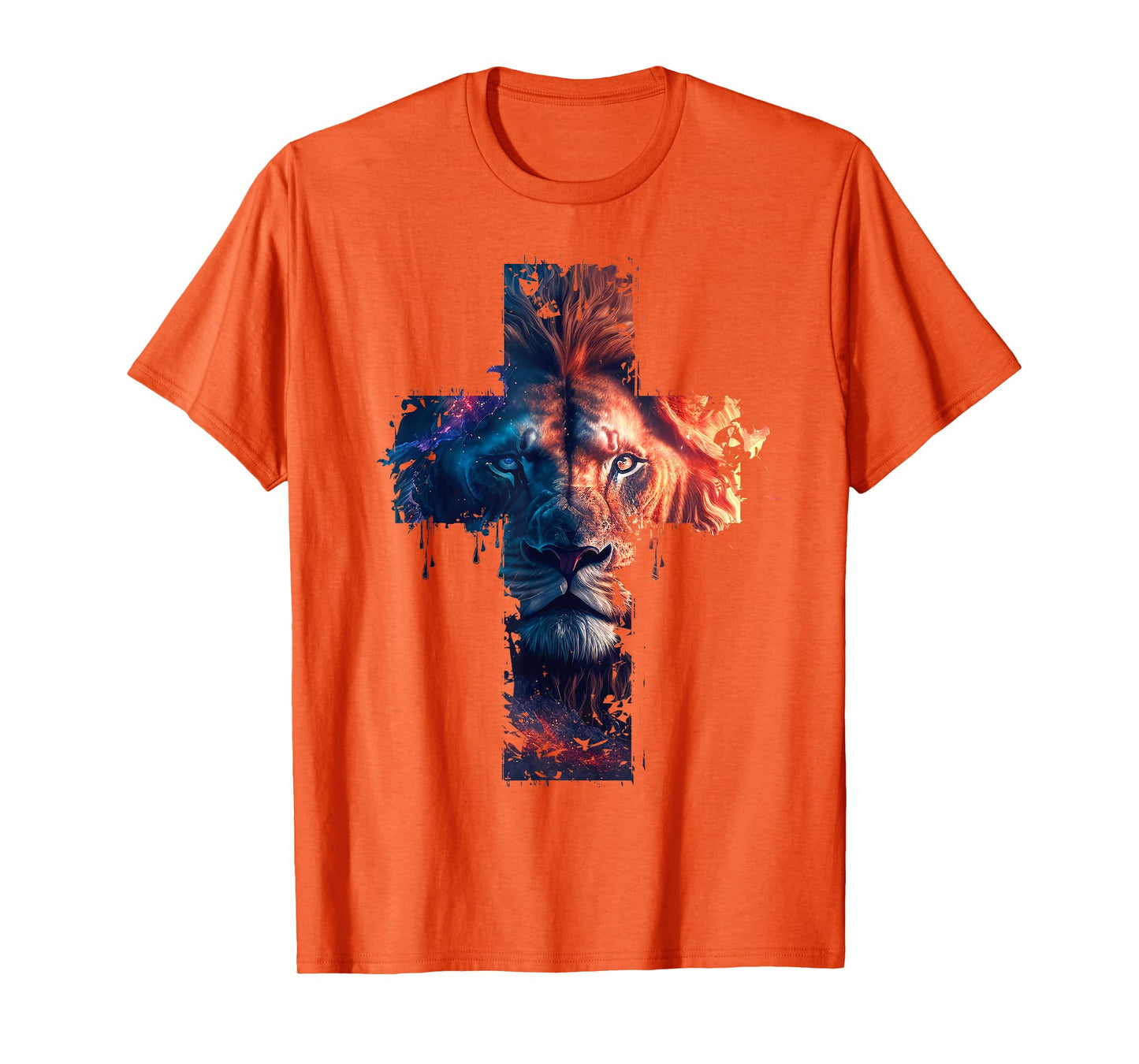 Lion of Judah Cross of Jesus Christ Christian Faith Graphic T-Shirt