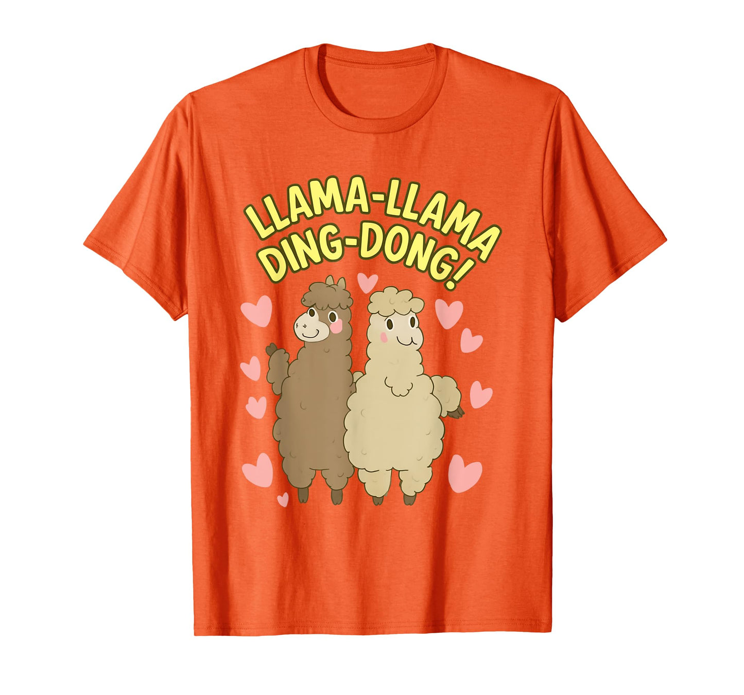 Llama-Llama Ding-Dong – Cute Llama Pair with Funny Love Vibe T-Shirt