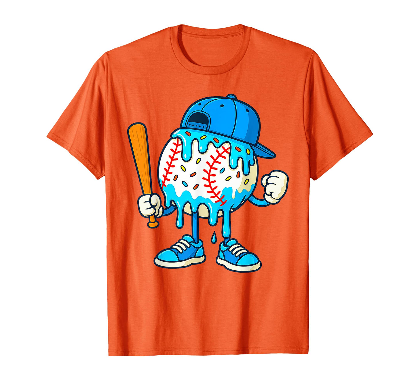Baseball Shirt Kids Baseball Drip Ice Cream Boys T-Shirt