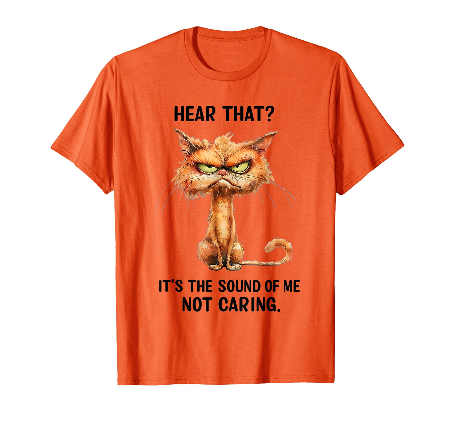 Angry Cat Funny Sarcastic Humor I Don't Care Funny Quote T-Shirt