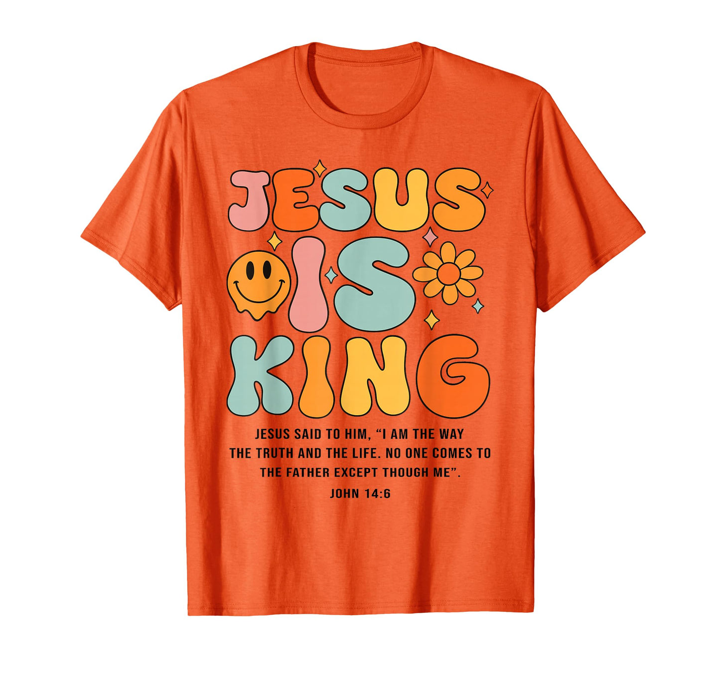 Jesus is King Christian Cross God Faith Bible Religious Pray T-Shirt