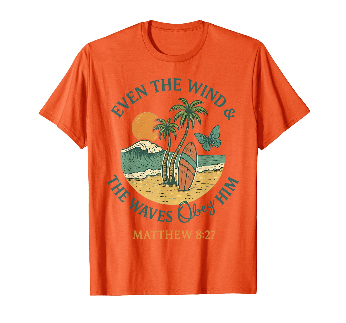 Even The Wind And The Waves Obey him Beach Sunset T-Shirt