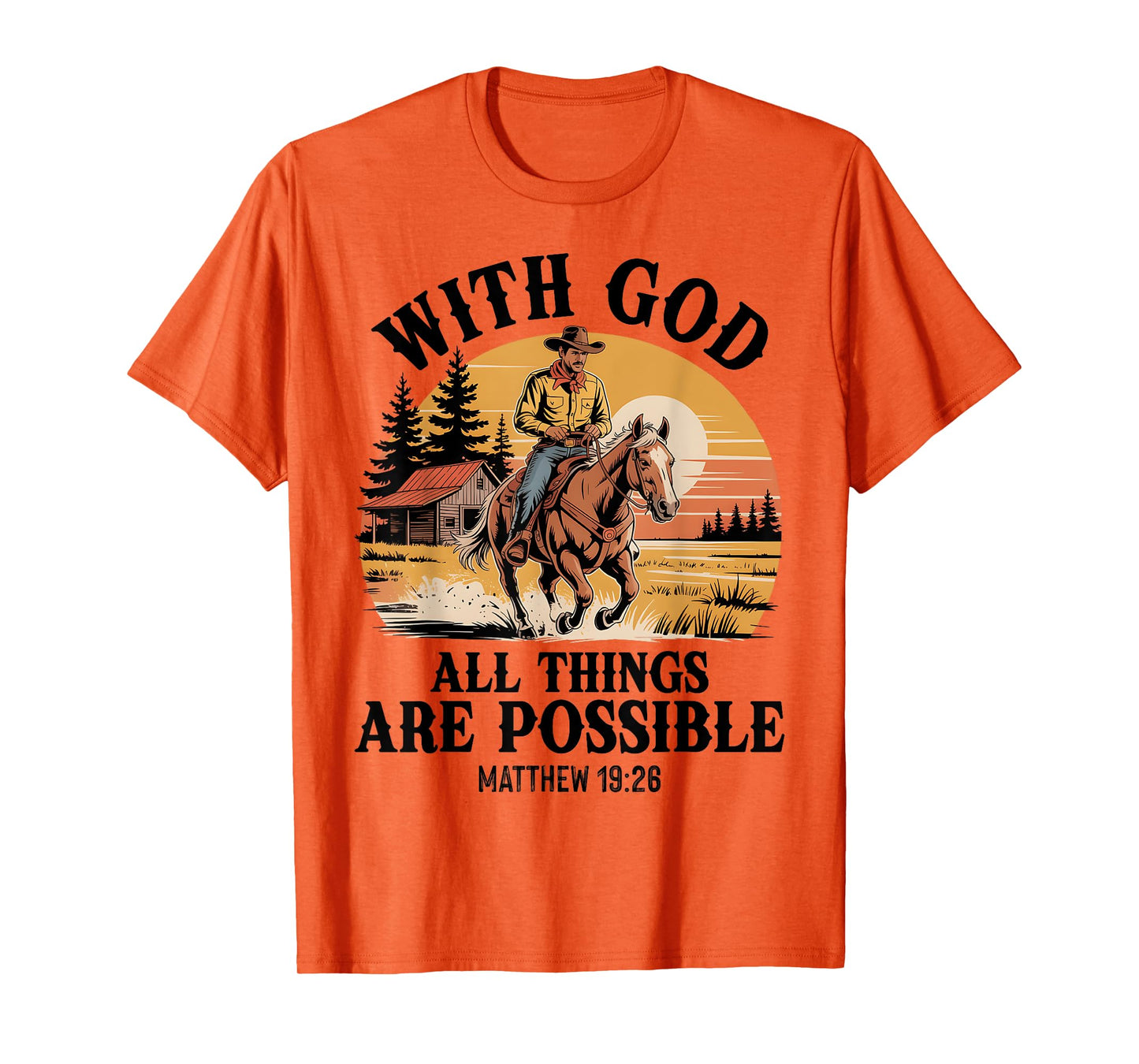 Vintage Cowboy Christian Bible Verse Western Jesus Faith T-Shirt