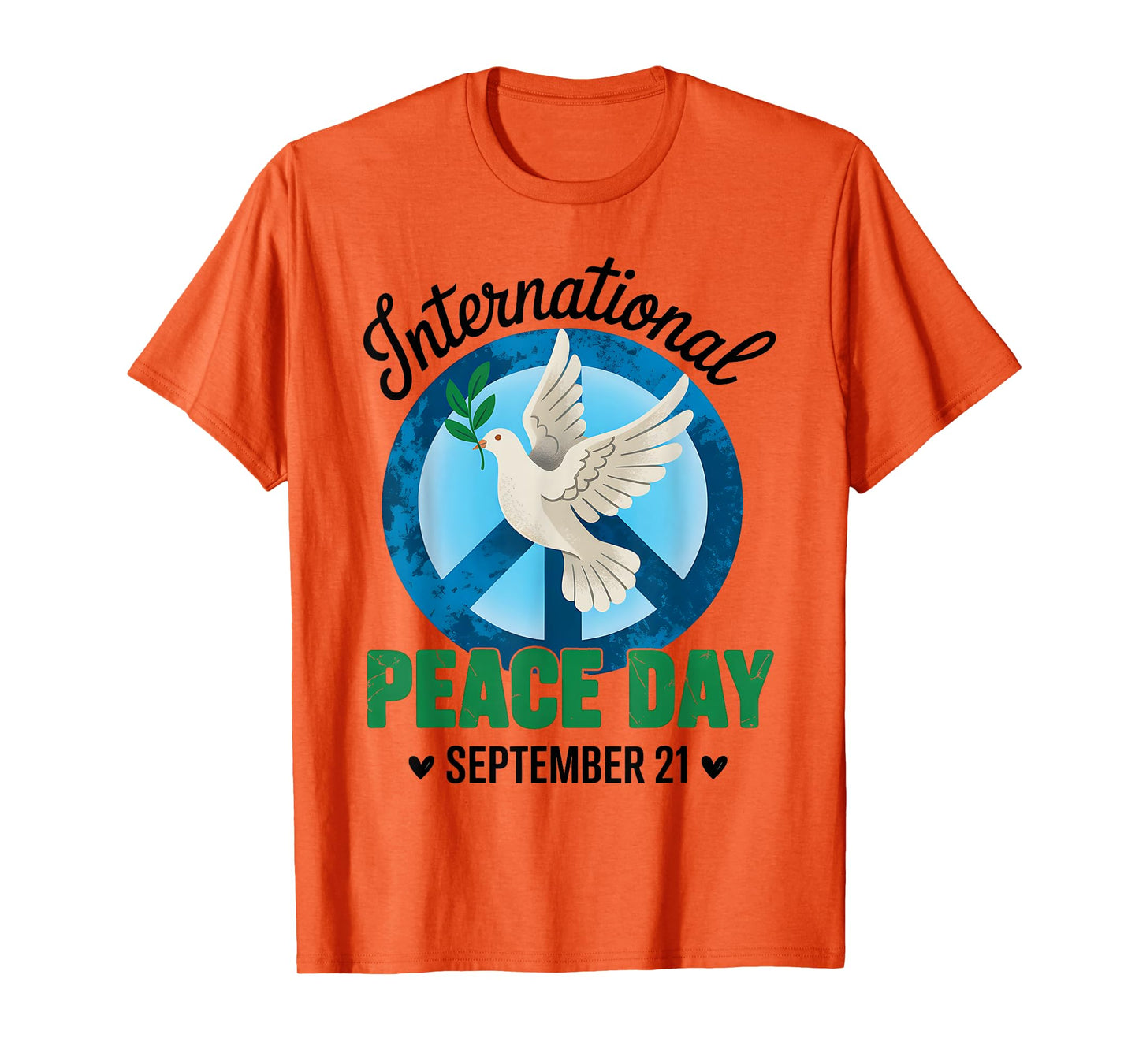 Groovy International Peace Day World Day of Peace Peace Bird T-Shirt