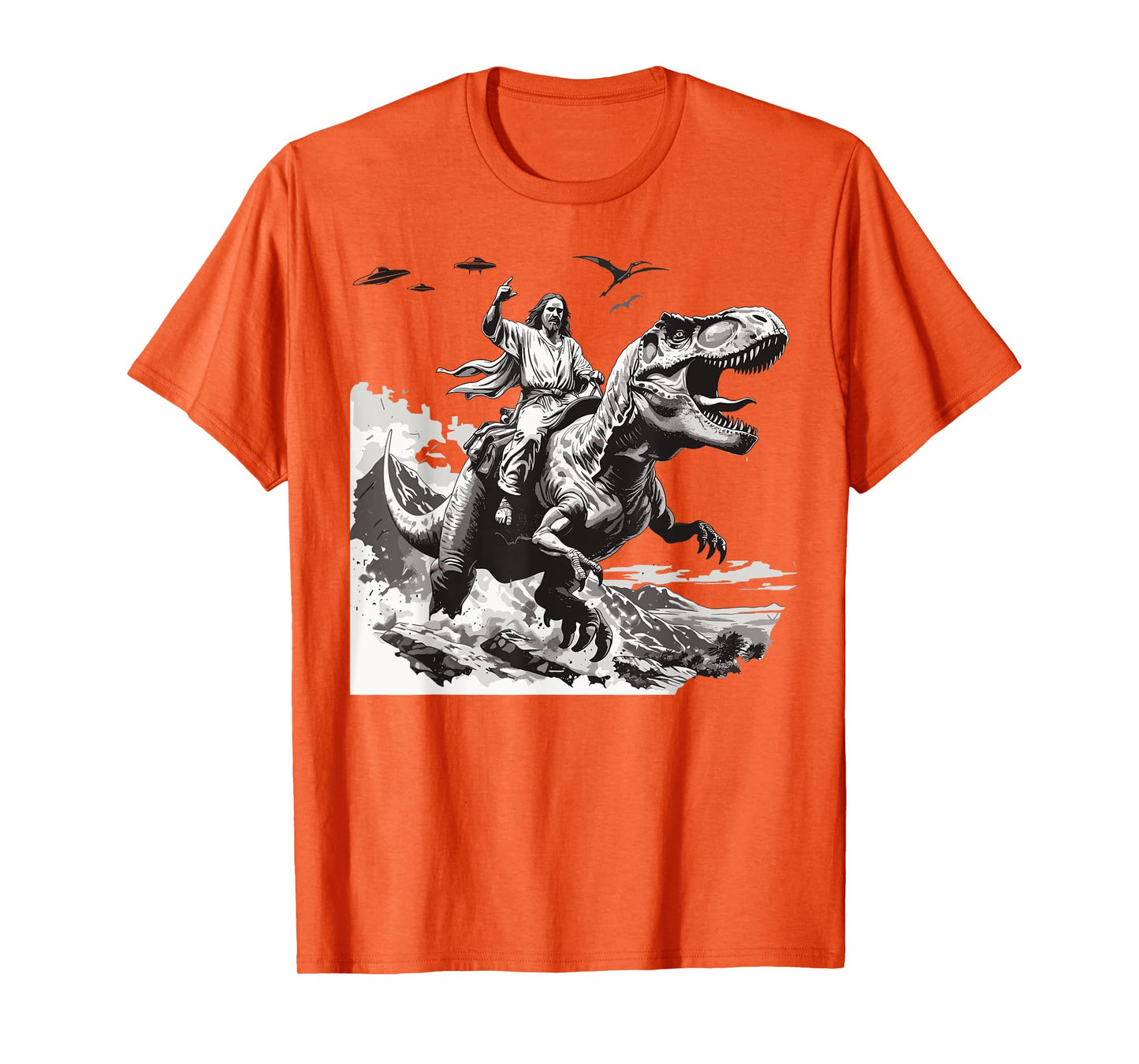 Jesus riding a dinosaur christian Religious motives funny T-Shirt