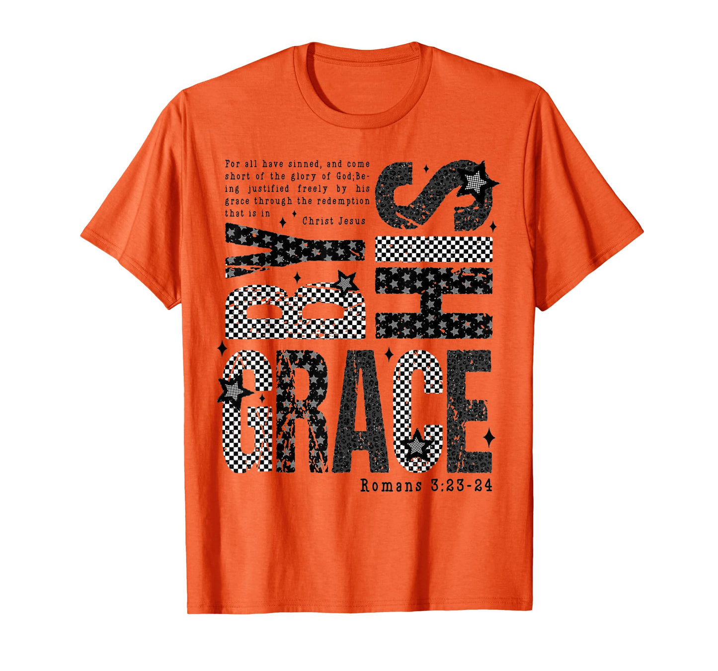 Saved by His Amazing Grace Bible Verse Christian Faith T-Shirt