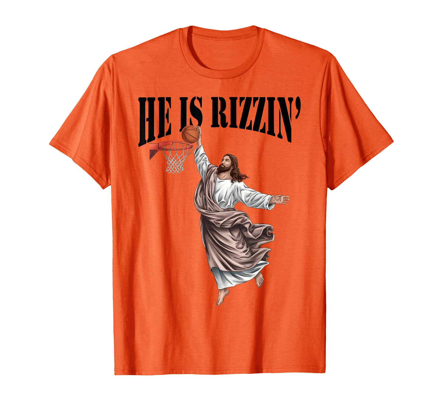 He Is Rizzin Jesus Basketball Christian Easter Jesus Funny T-Shirt