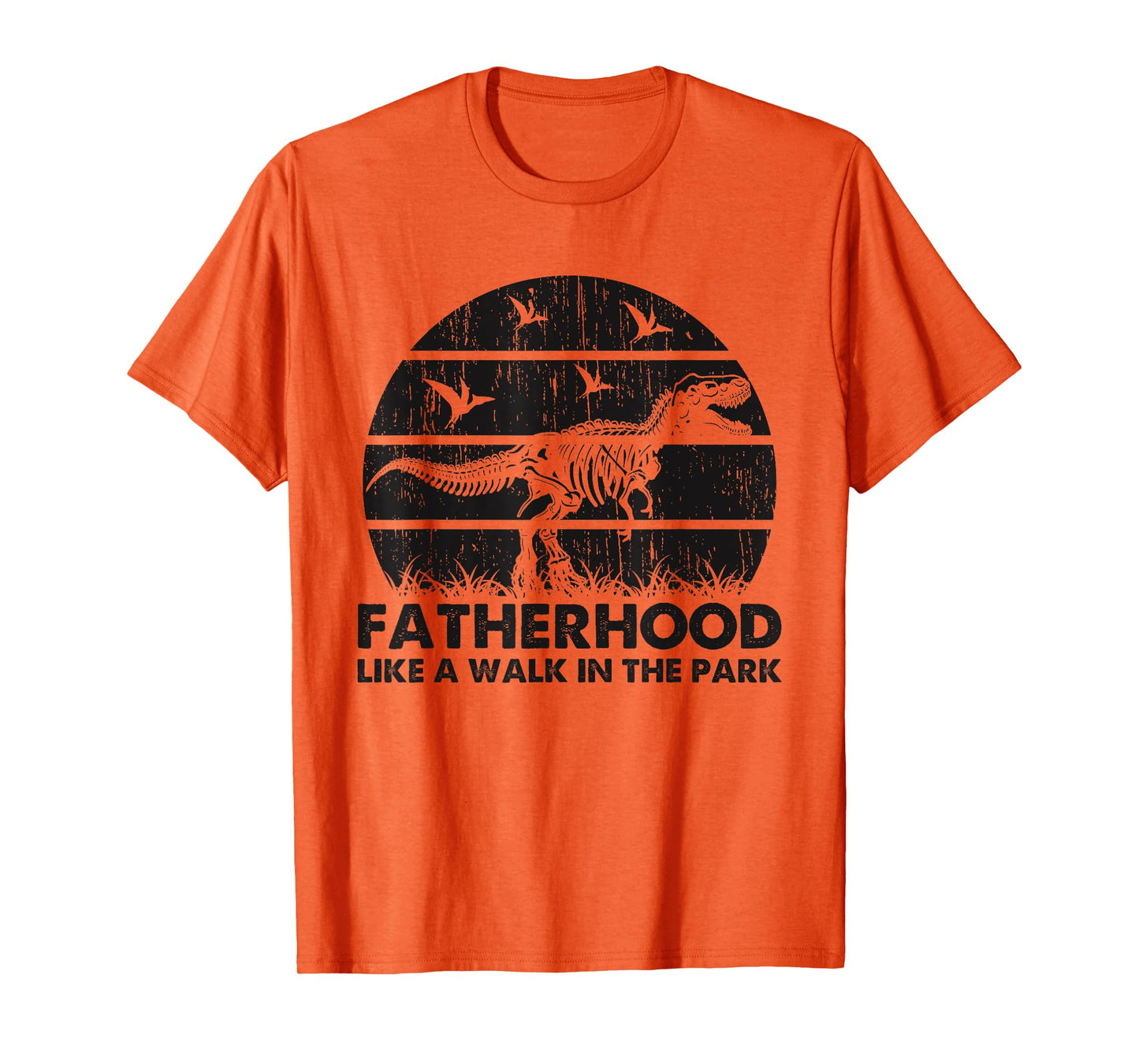 Fatherhood Like A Walk In The Park Funny Dad T-Rex T-Shirt