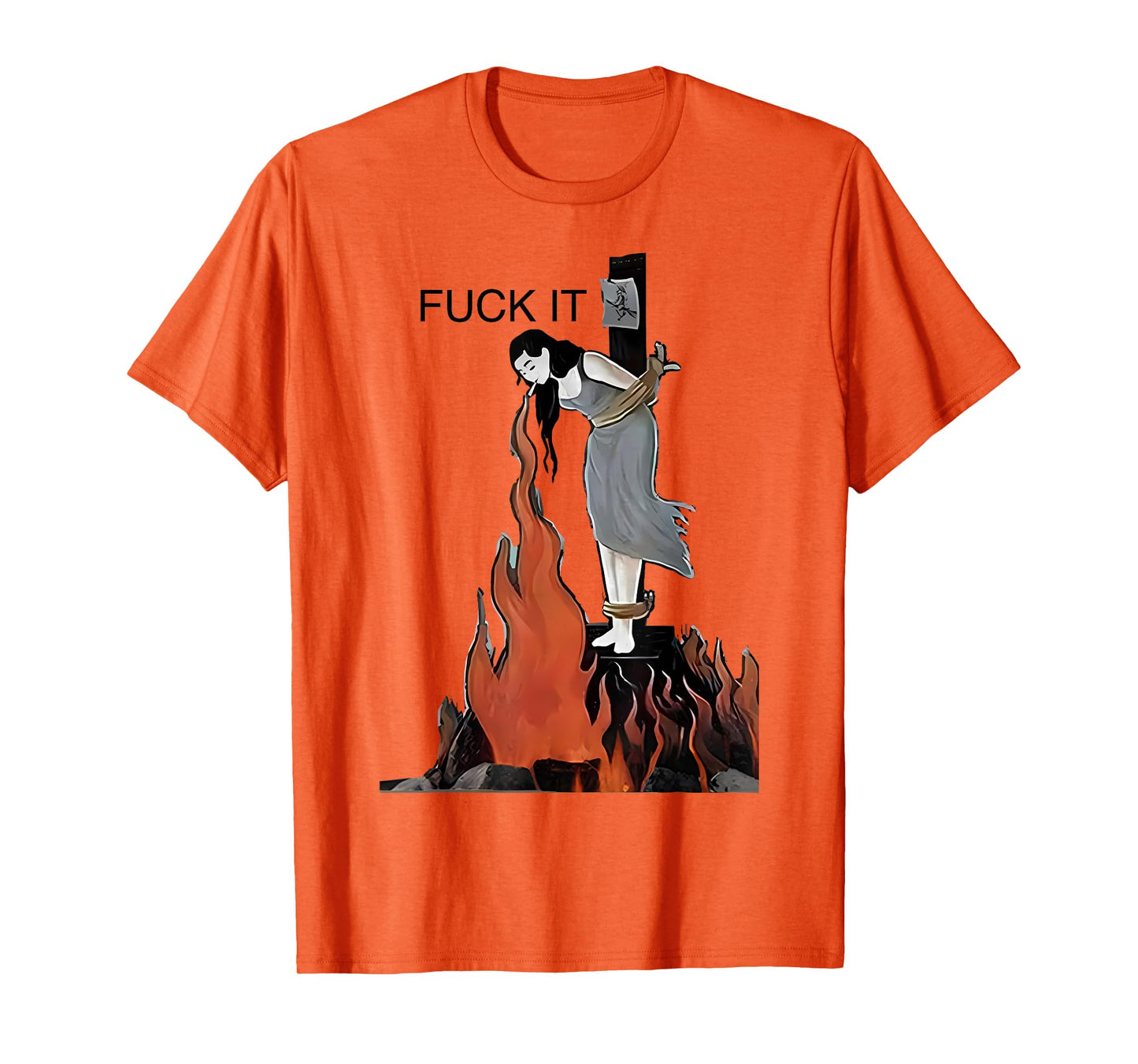 Fuck It Funny - Witch Is Burning In Flames Girl Smoking T-Shirt