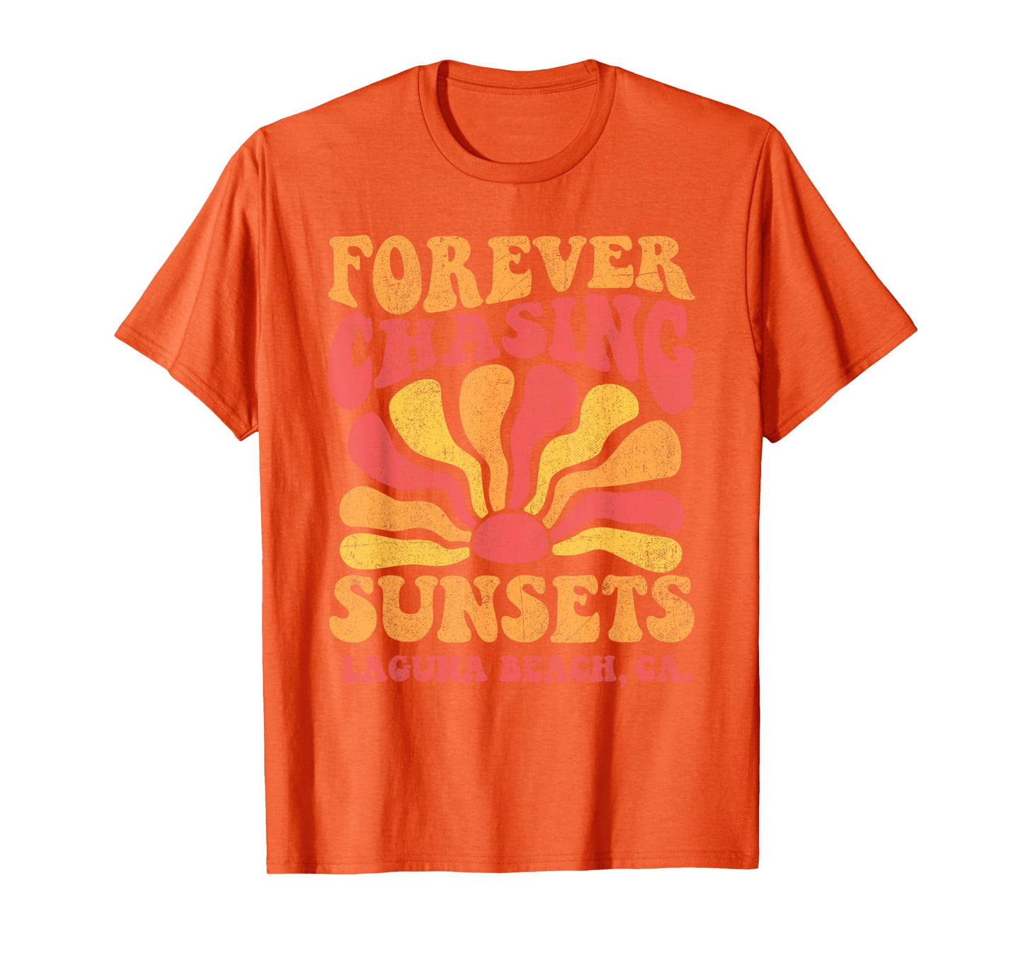 Forever Chasing Sunsets Laguna Beach California 70s Retro T-Shirt