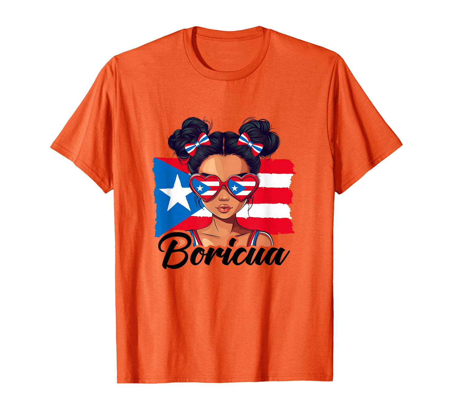 Puerto Rico Hispanic Heritage Messy Bun Puerto Rican Girls T-Shirt