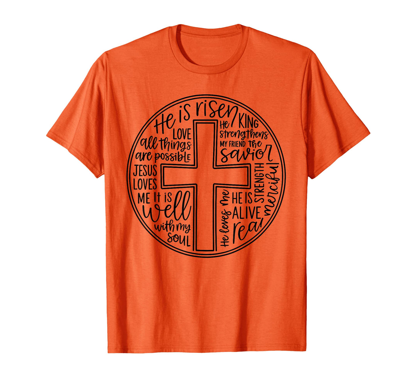 Jesus He is Risen Christian Cross God Faith Minimal Bible T-Shirt