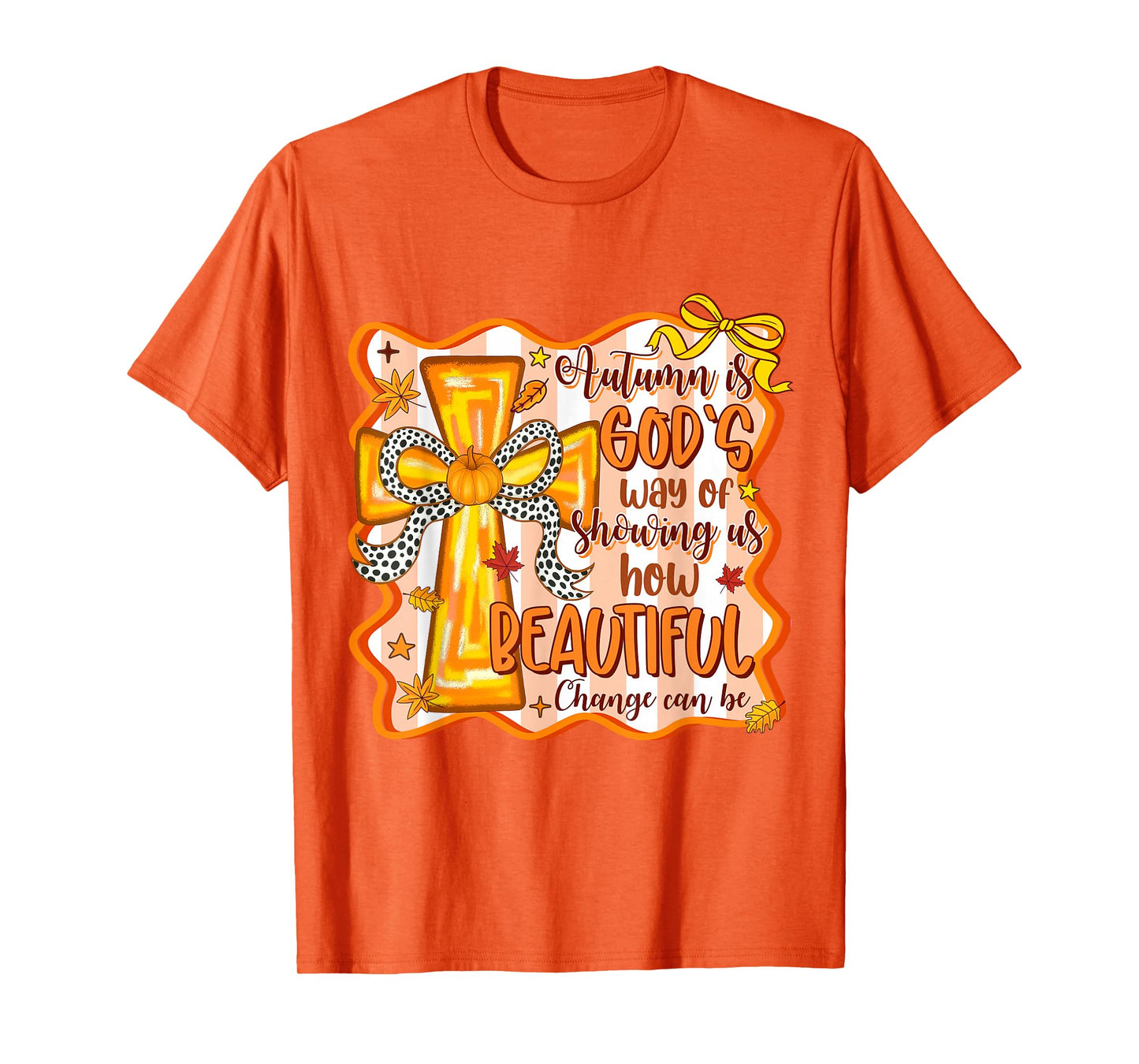 Thanksgiving Christian Fall Autumn God Coquette Thankful Bow T-Shirt
