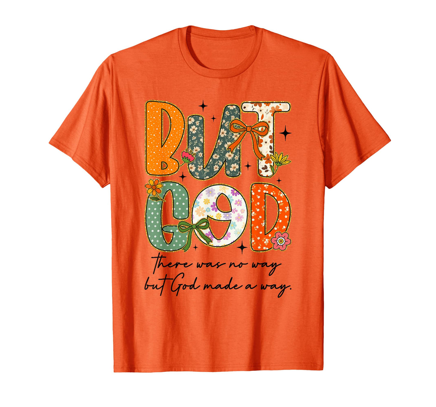 But God Christian Autumn Thankful Coquette Bow Thanksgiving T-Shirt