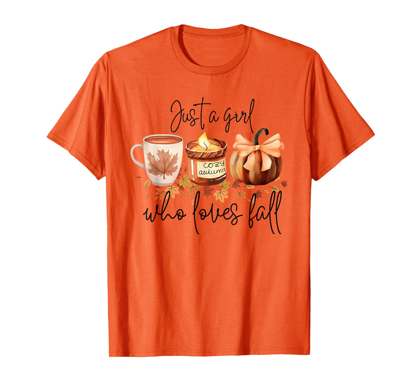 Just A Girl Who Loves Fall Pumpkin Cozy Autumn T-Shirt