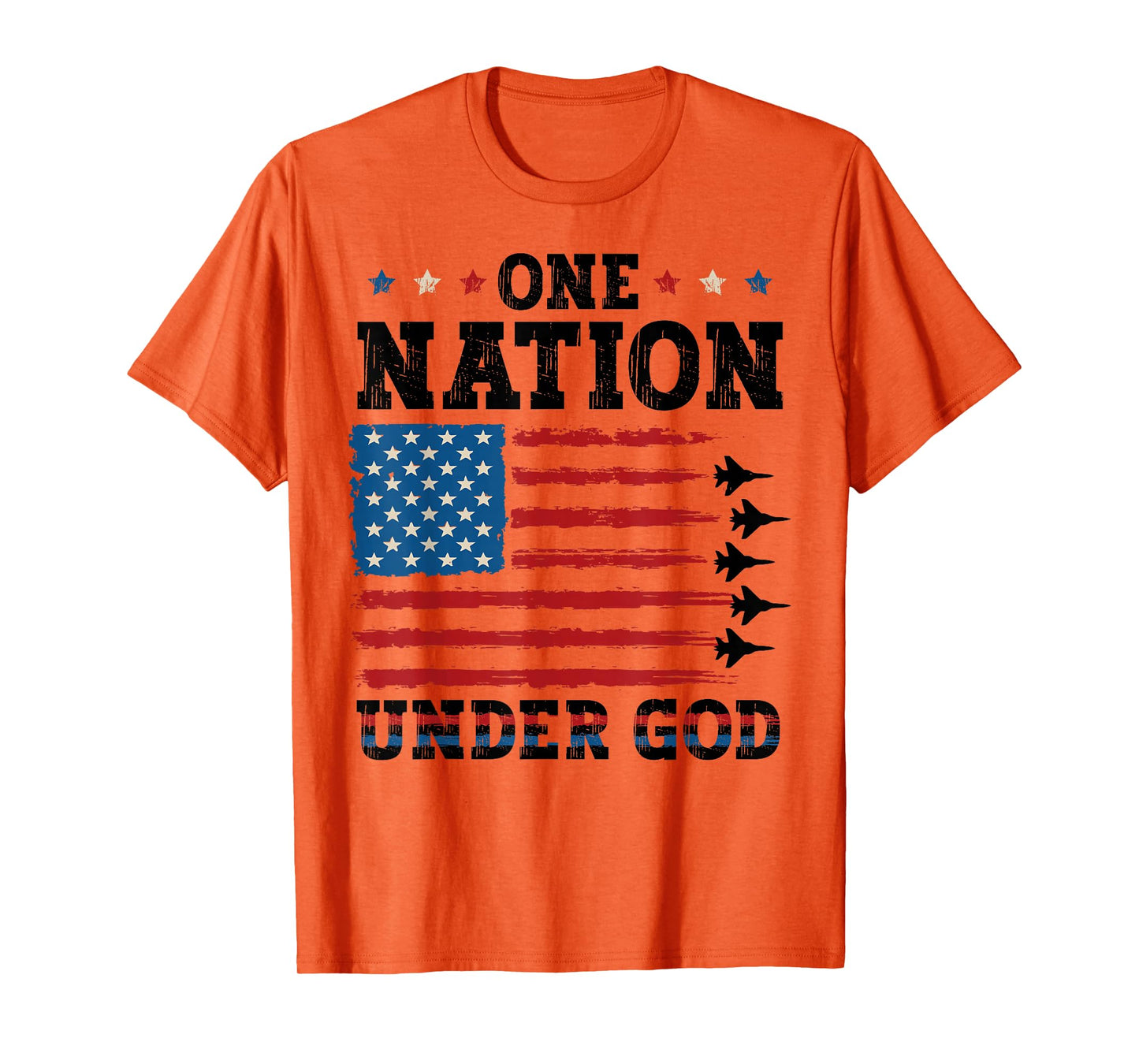 4th of July US Flag One Nation Under God Patriotic Christian T-Shirt