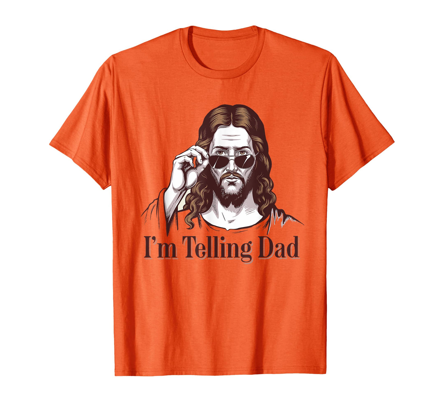 Funny I'm Telling Dad Retro Religious Christian Jesus T-Shirt
