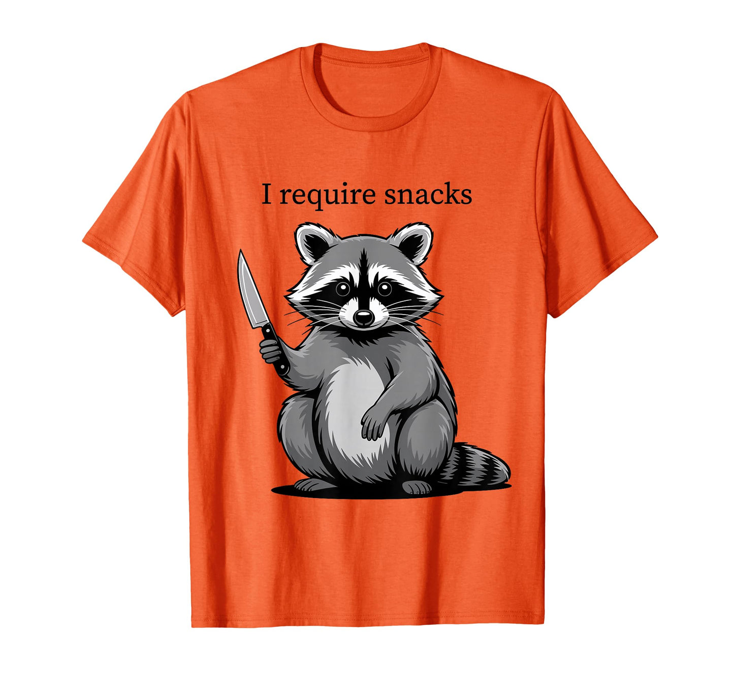 Funny Raccoon Cute Animal Humor I Require Snacks T-Shirt