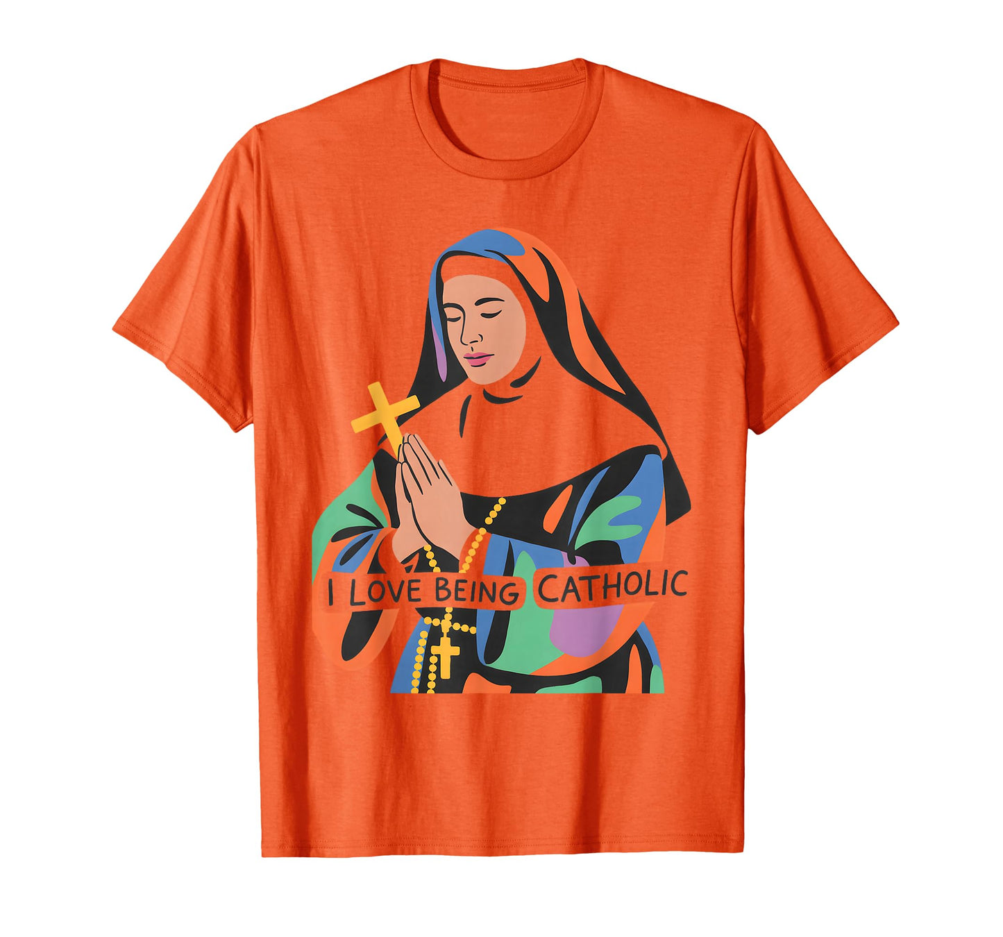 Catholic Faith Prayer Cross Devotion Spiritual Design T-Shirt
