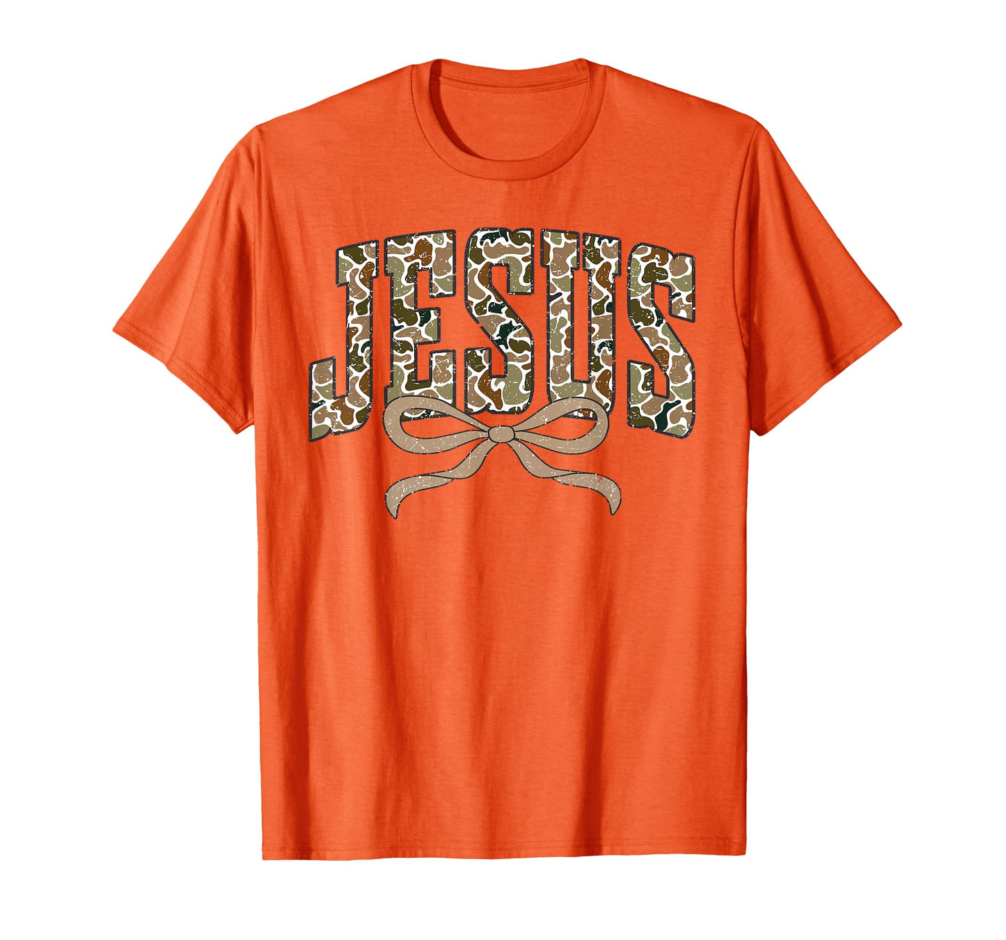 Retro Camo Jesus Coquette Camouflage Christian Bible Verses T-Shirt