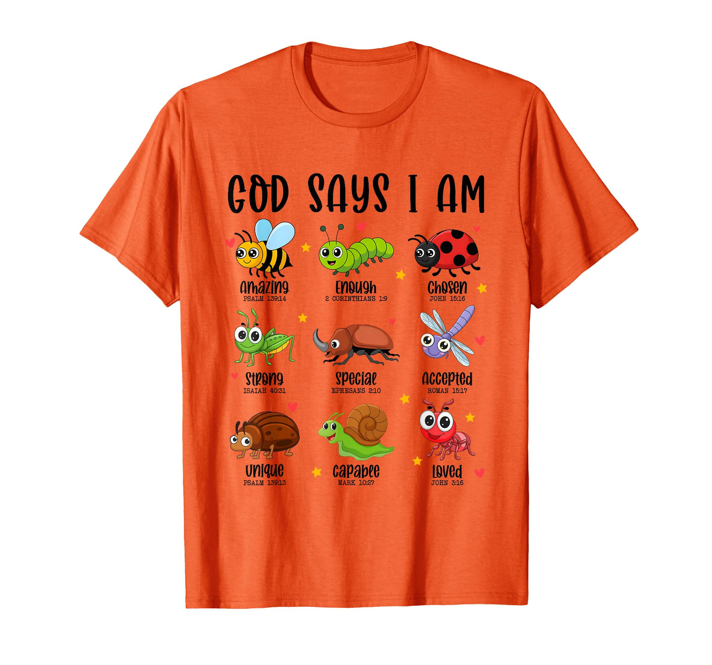 God Says I Am Christian Boys Kids Bug Hunter Hunting Bugs T-Shirt