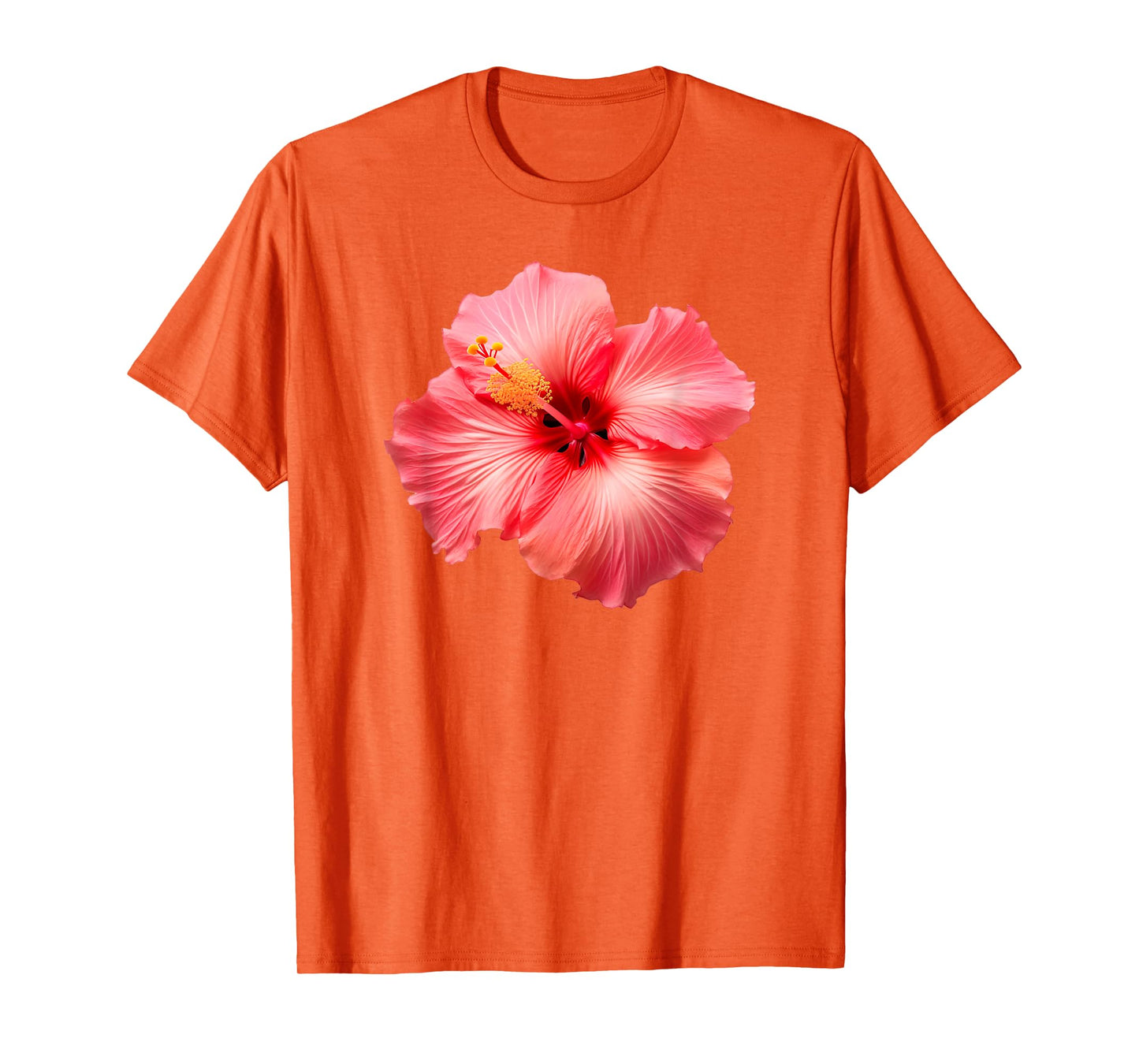 Flirty Pink Hibiscus Flower Vintage Hawaiian T-Shirt