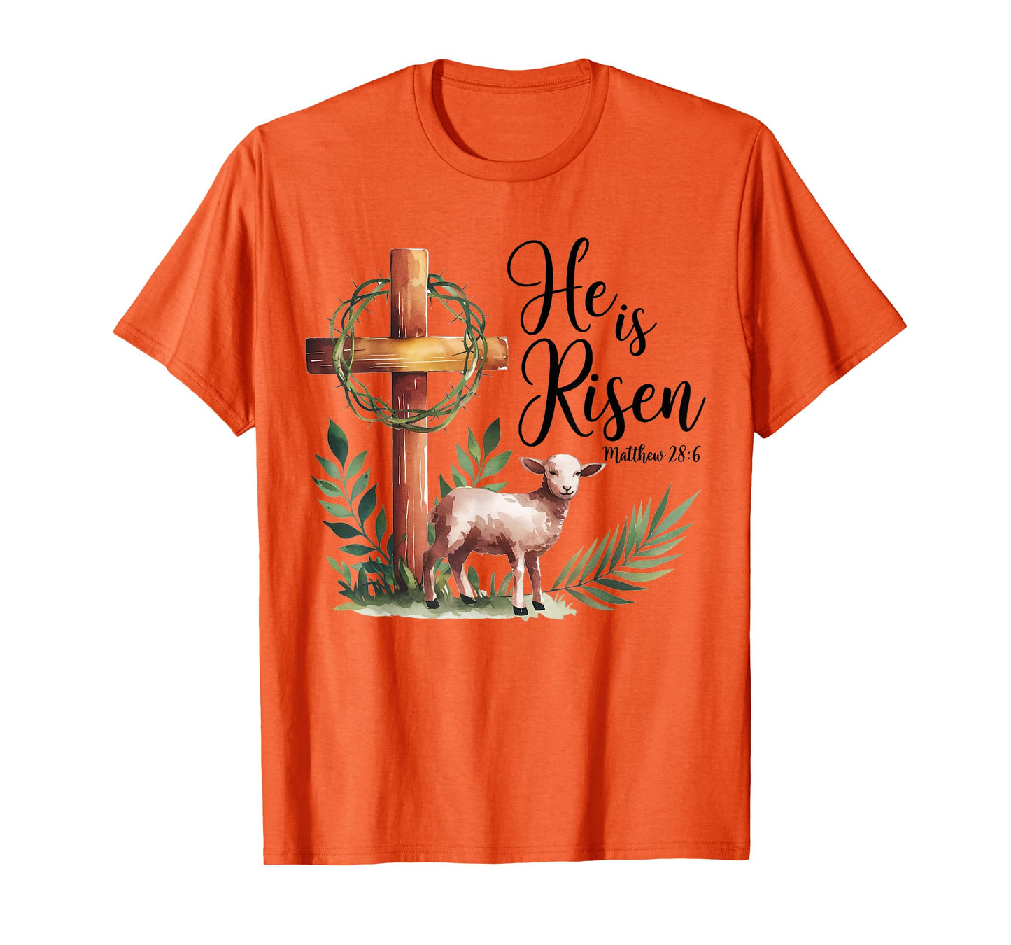 True Easter He is Risen Lamb Crown of Thorn Cross Palm Jesus T-Shirt