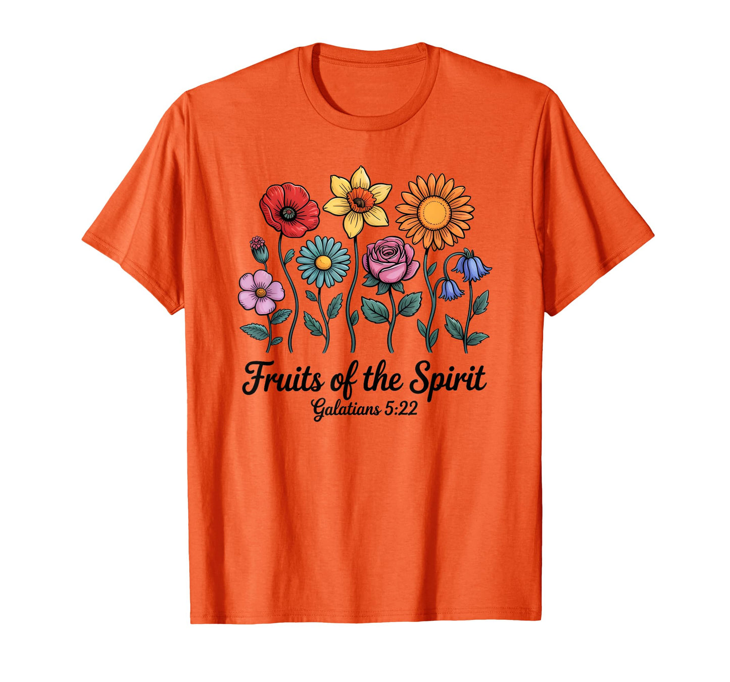 Bible Verse Christian Galatians 5:22 Scripture Floral T-Shirt