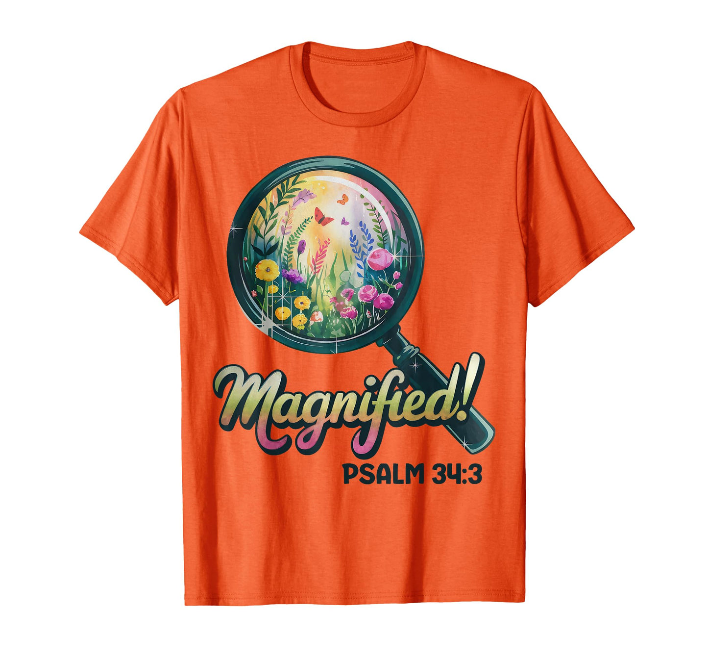 Magnified Psalm 34:3 VBS 2025 Bible School Christian T-Shirt