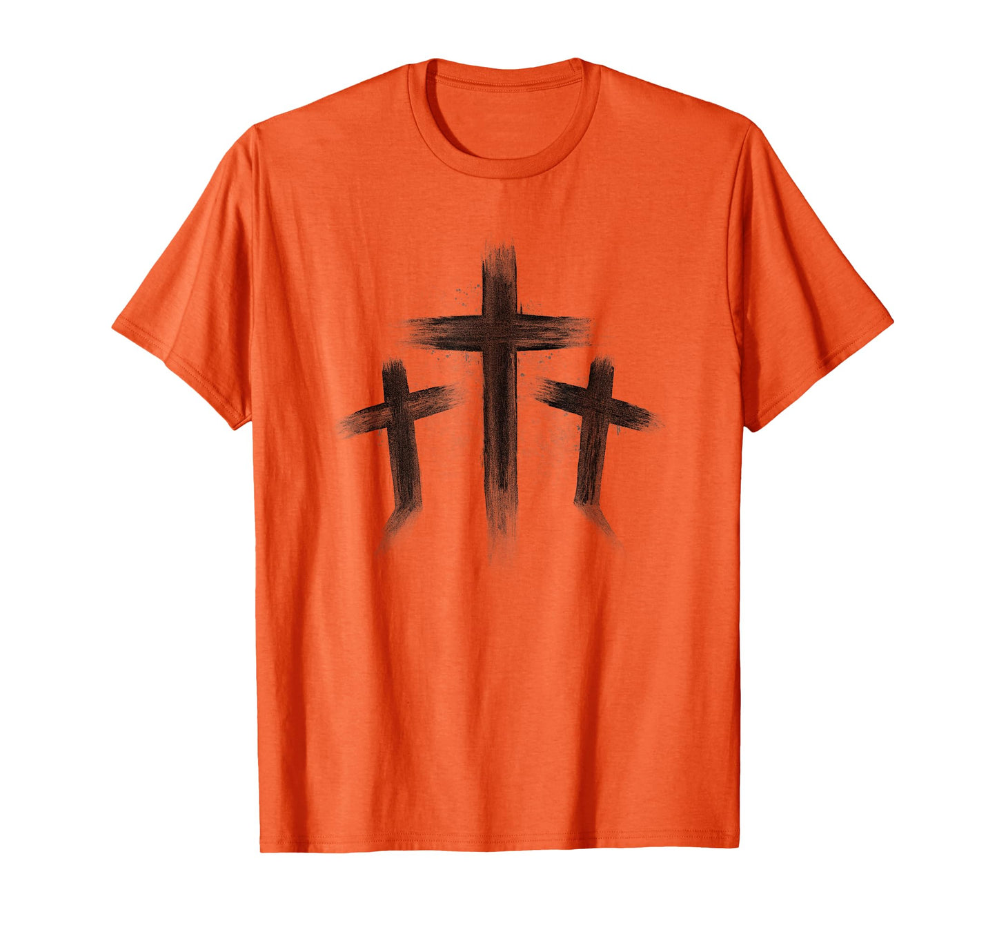 Three Crosses Distressed Style Jesus Christian Calvary T-Shirt