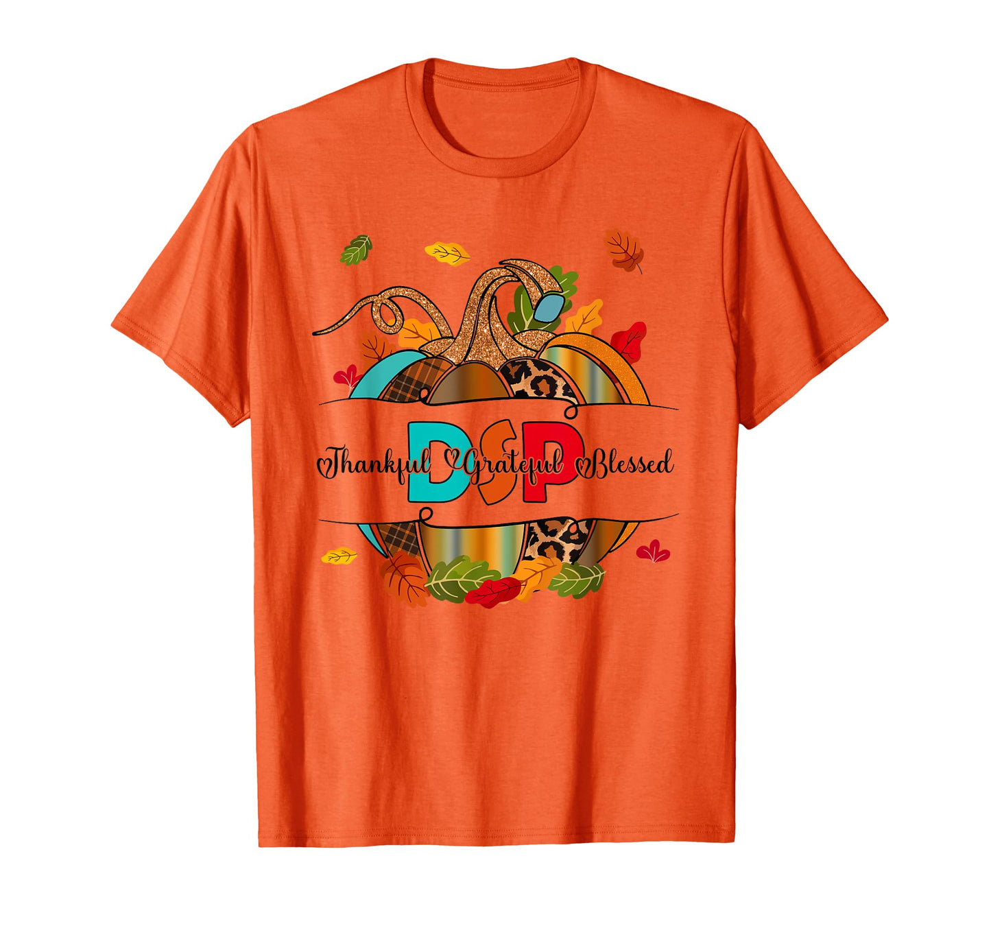 Autumn Fall Outfit DSP Thankful Grateful Blessed Pumpkin T-Shirt