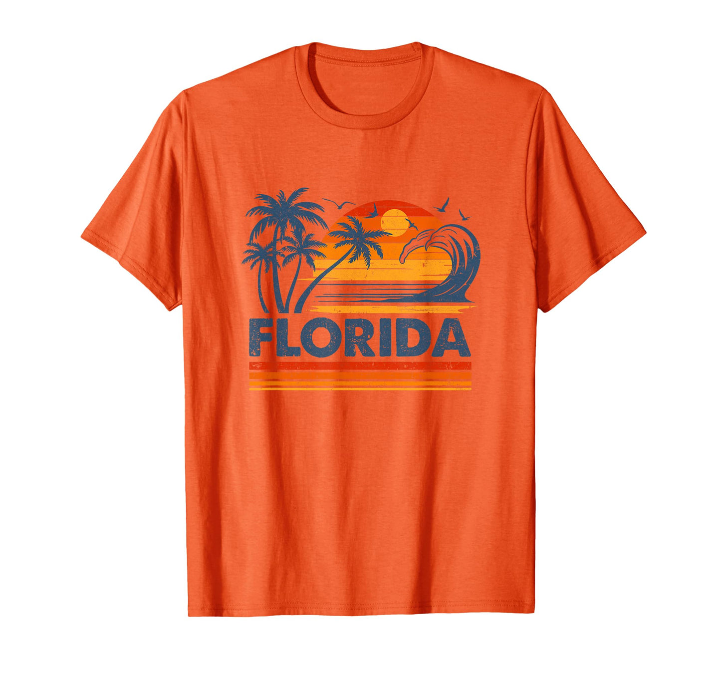 Florida Vacation Sunset Cute 70S Vintage Retro Beach T-Shirt