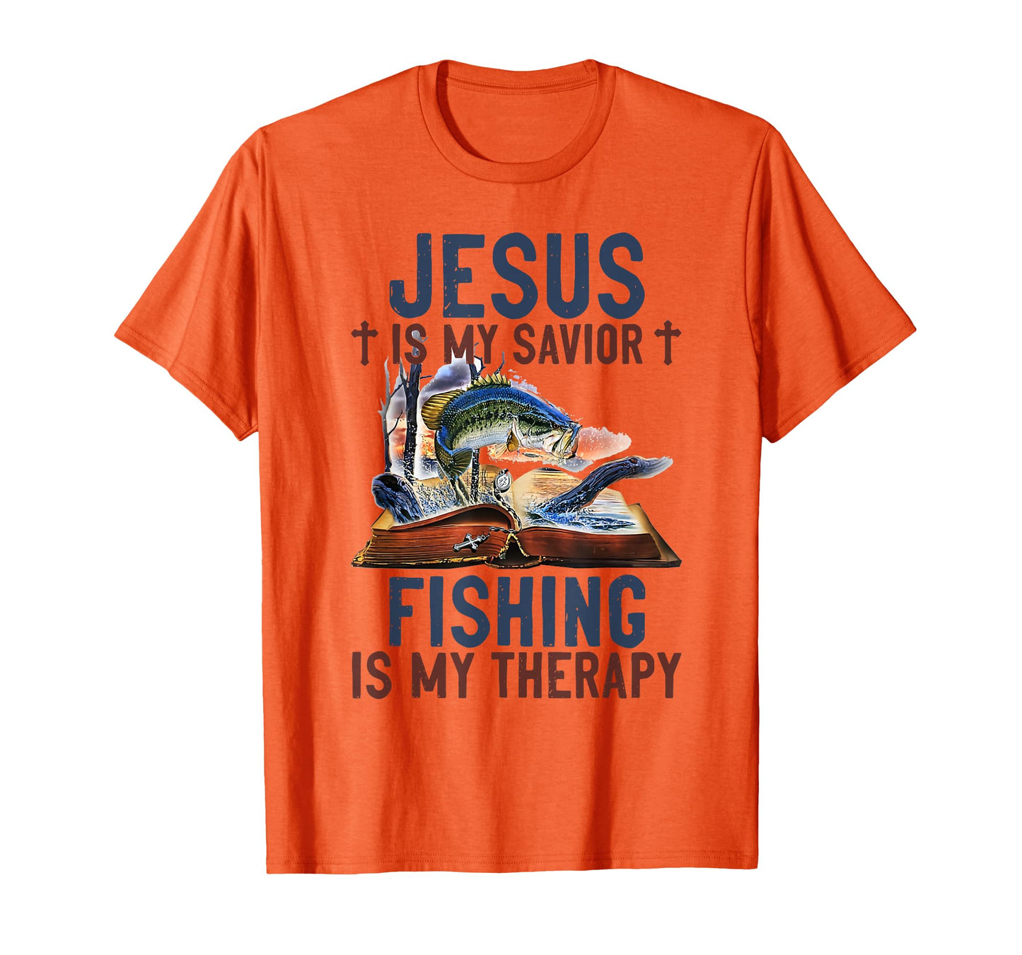 Jesus is my savior fishing is my therapy T-Shirt