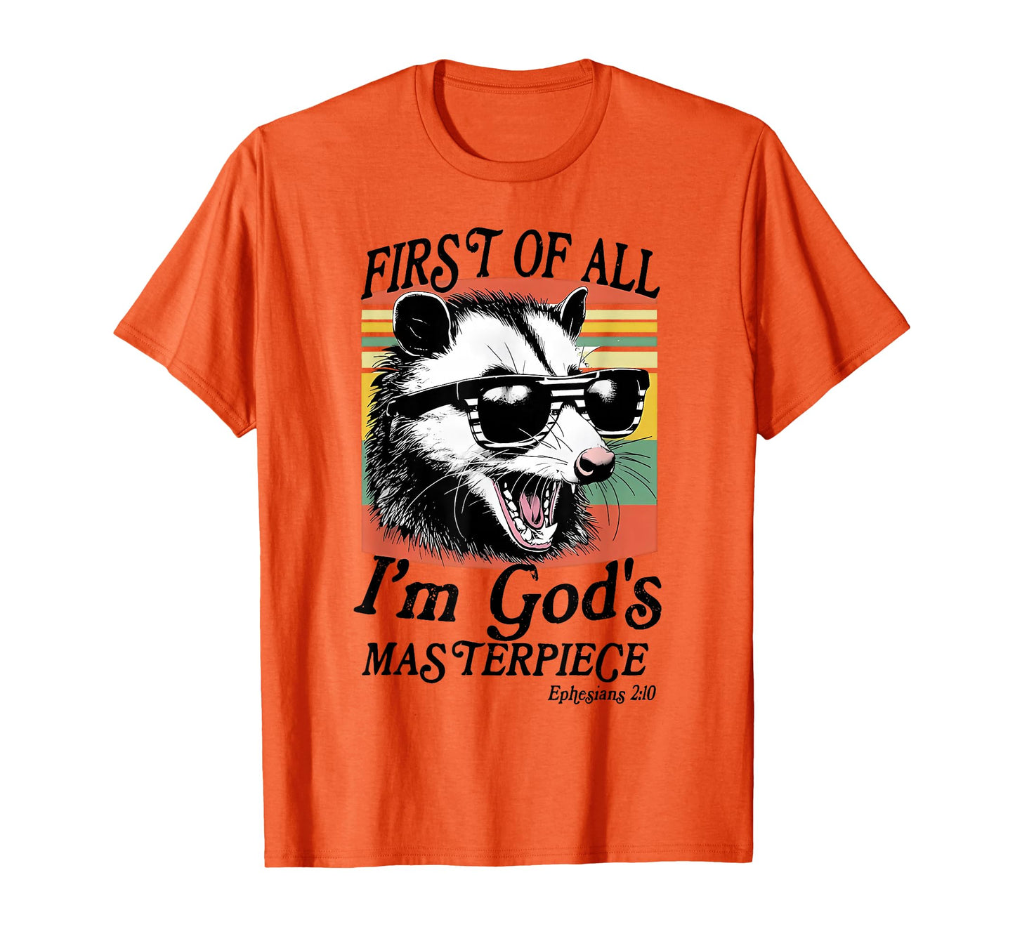 Funny Raccoon First of All I'm God's Masterpiece Men Women T-Shirt