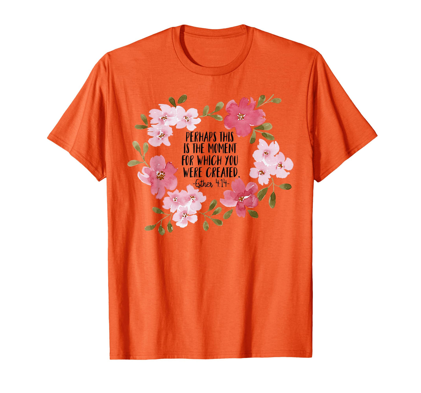 Esther 414 Flower Religious Jesus Faith Cross Women T-Shirt
