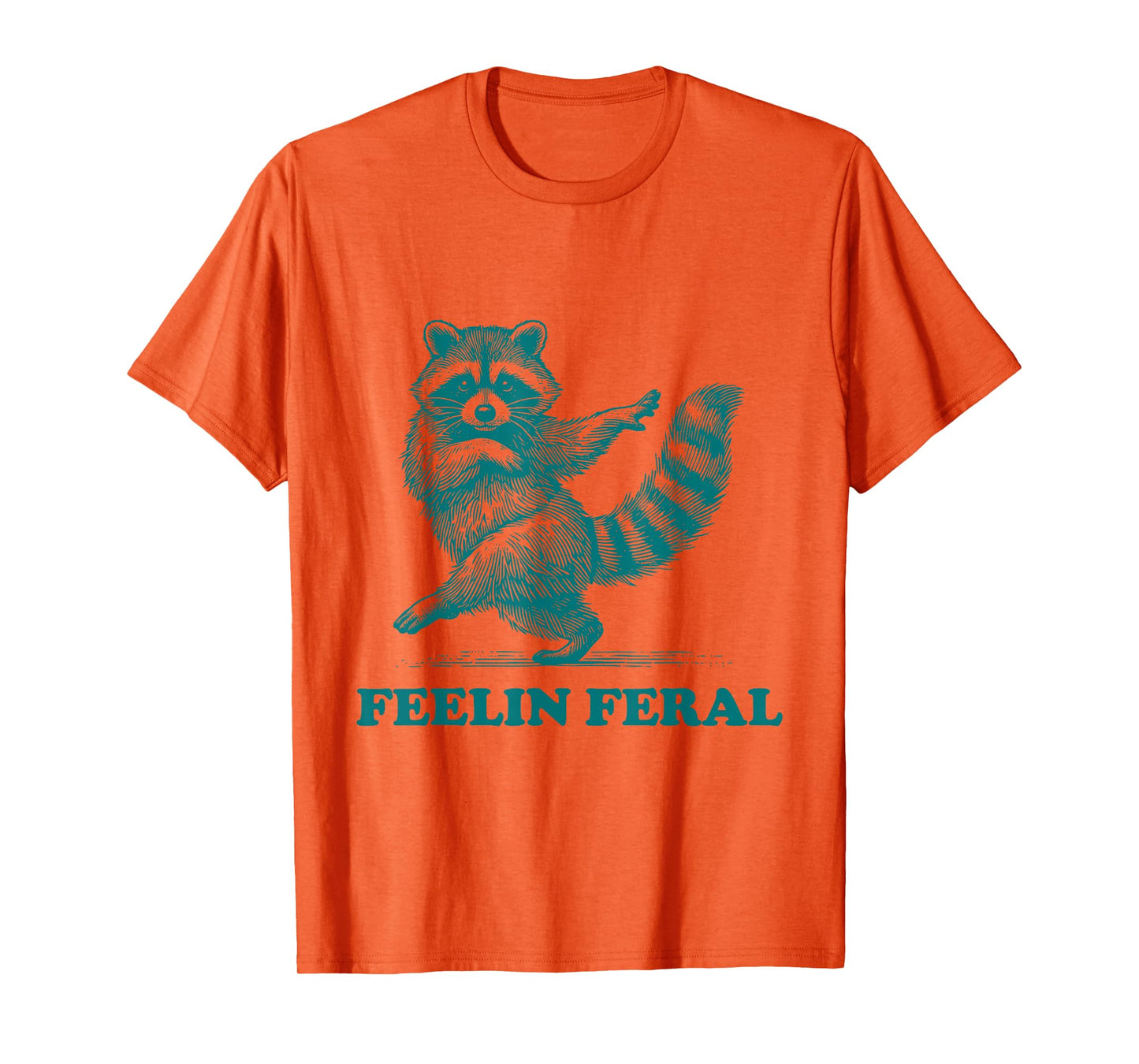 Feeling Feral Racoon Ironic Saying Vintage Funny Raccoon T-Shirt