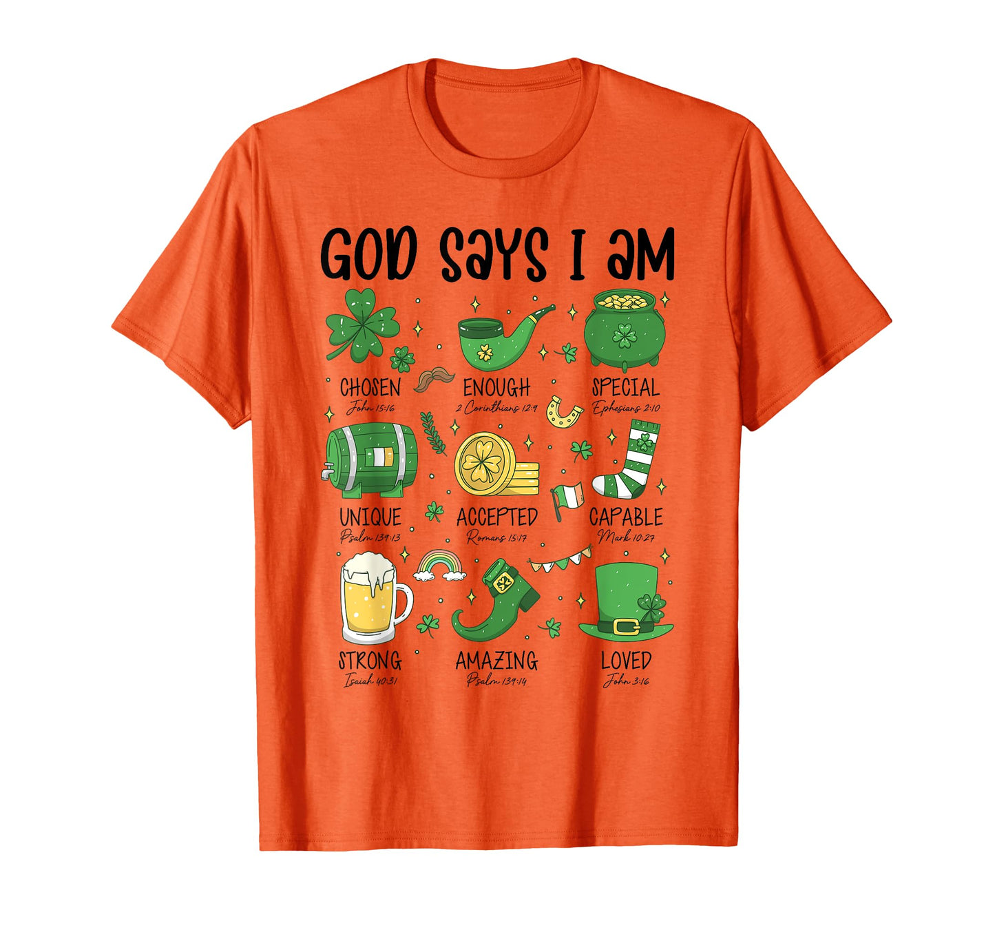 God Says I Am Irish Christian Boys Girls Kid St Patricks Day T-Shirt