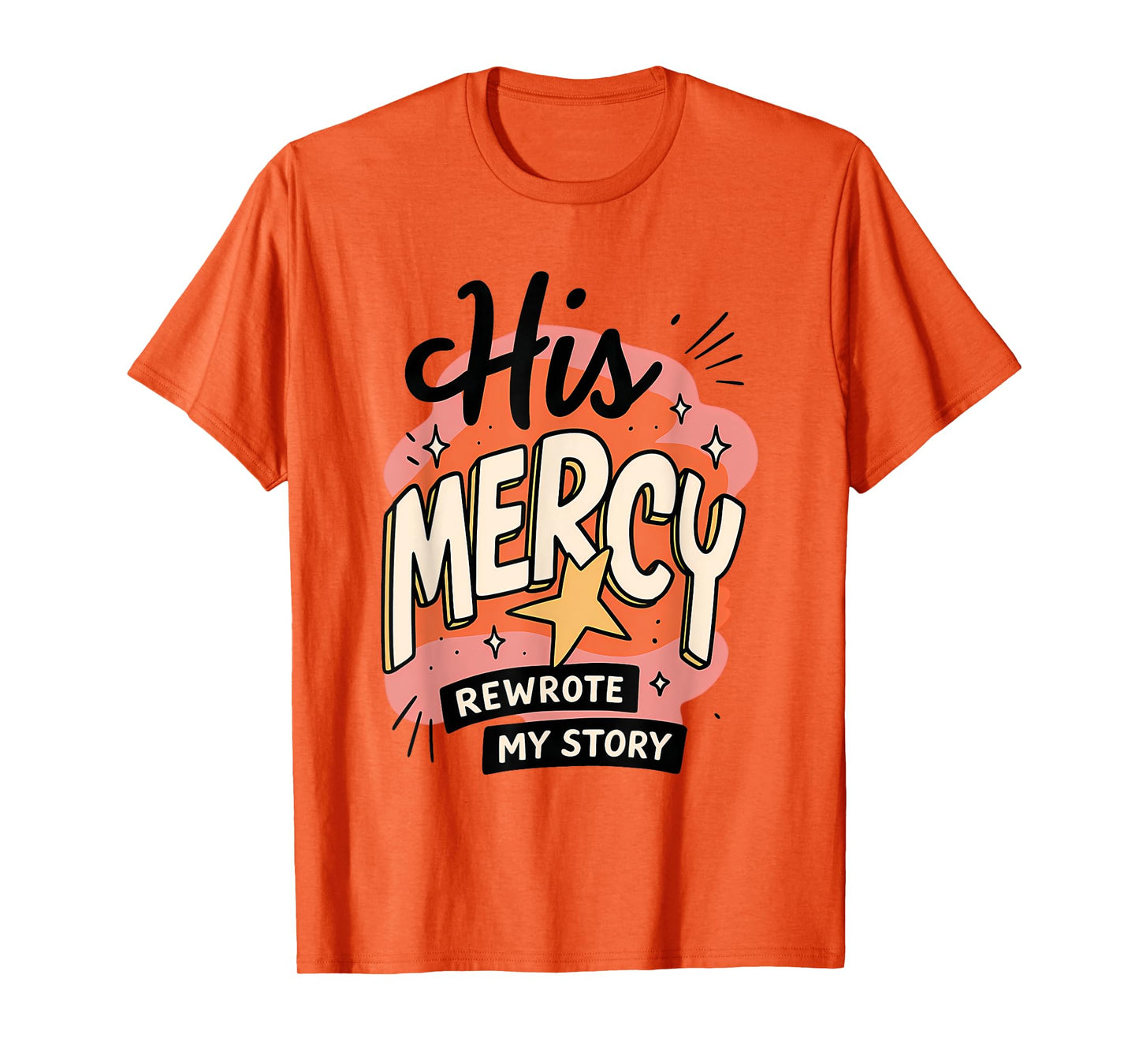 His Mercy Rewrote My Story Bible Verse Boho Christian T-Shirt