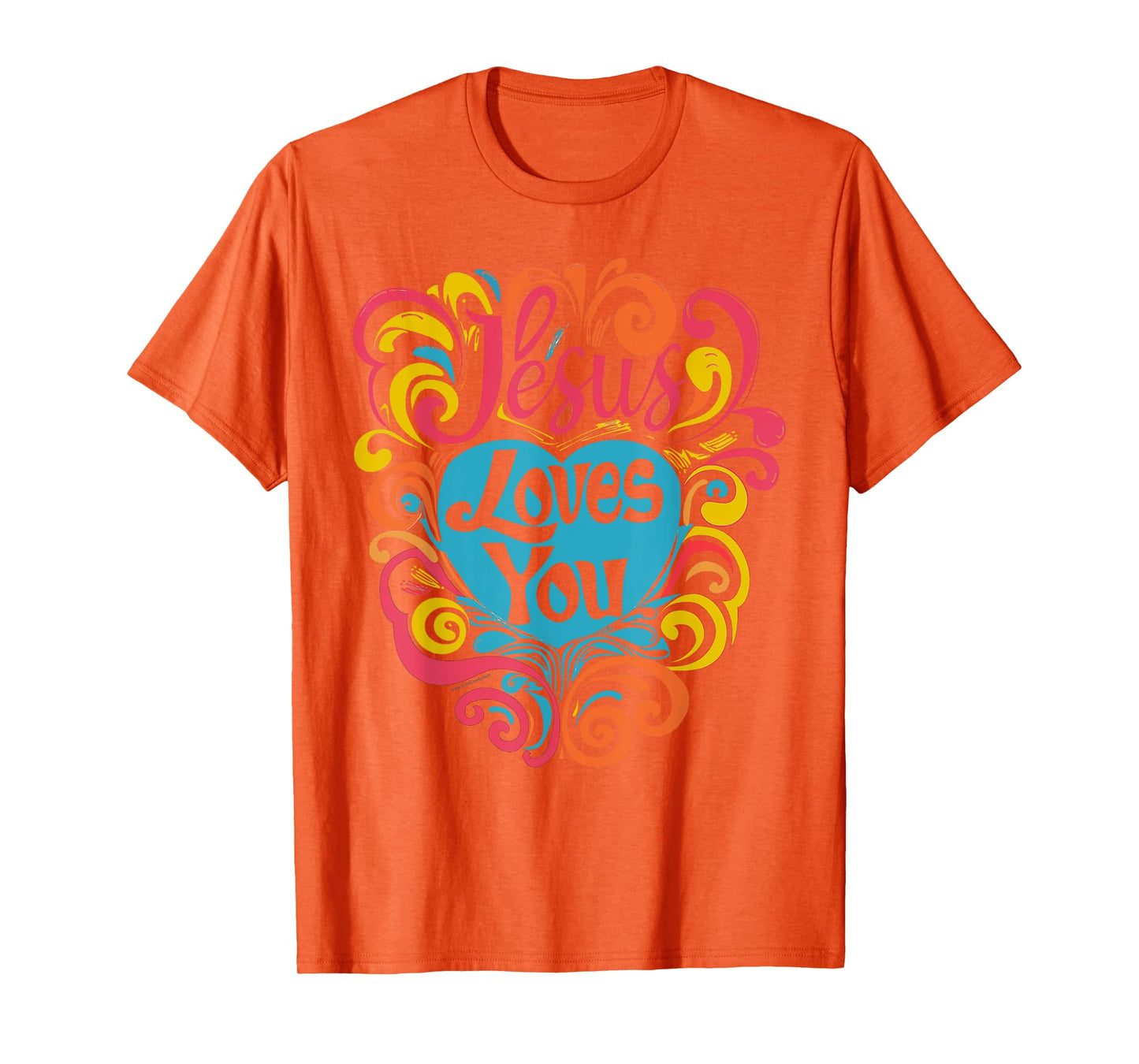 Jesus Loves You Colorful Groovy Christian Girl Jesus T-Shirt