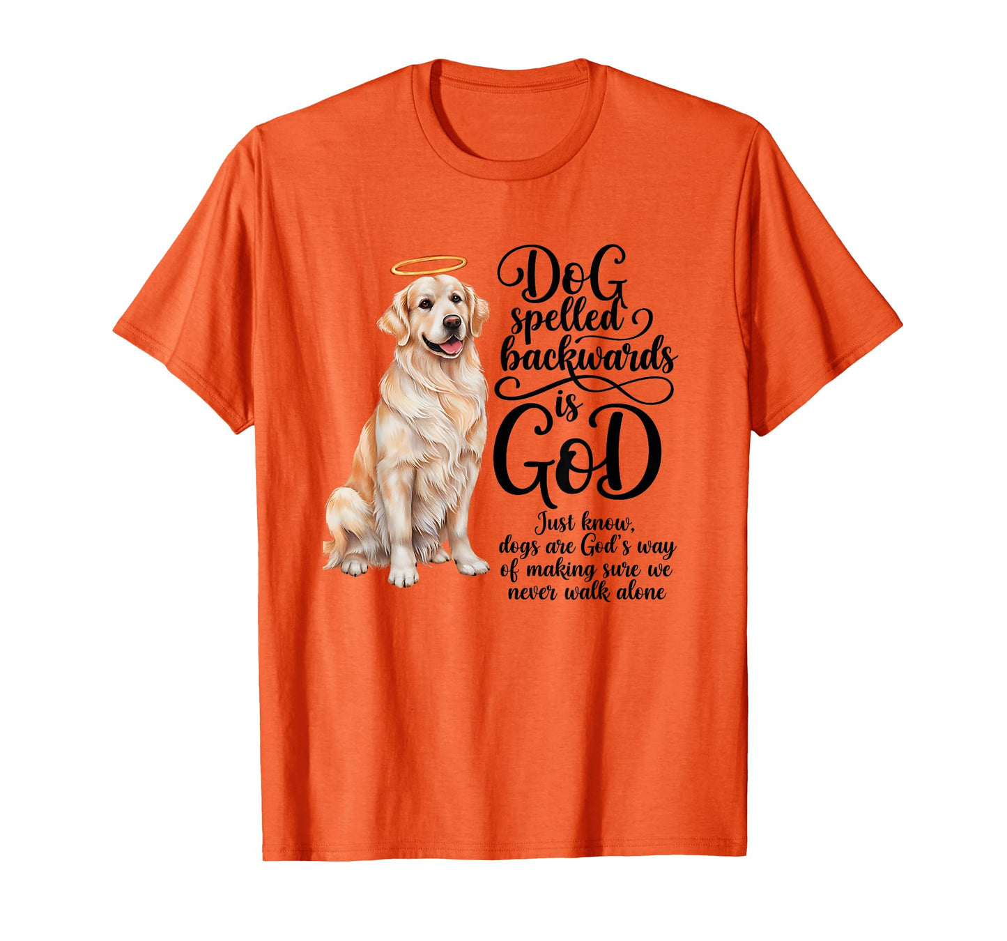 Dog Spelled Backwards is God English Cream Golden Retriever T-Shirt